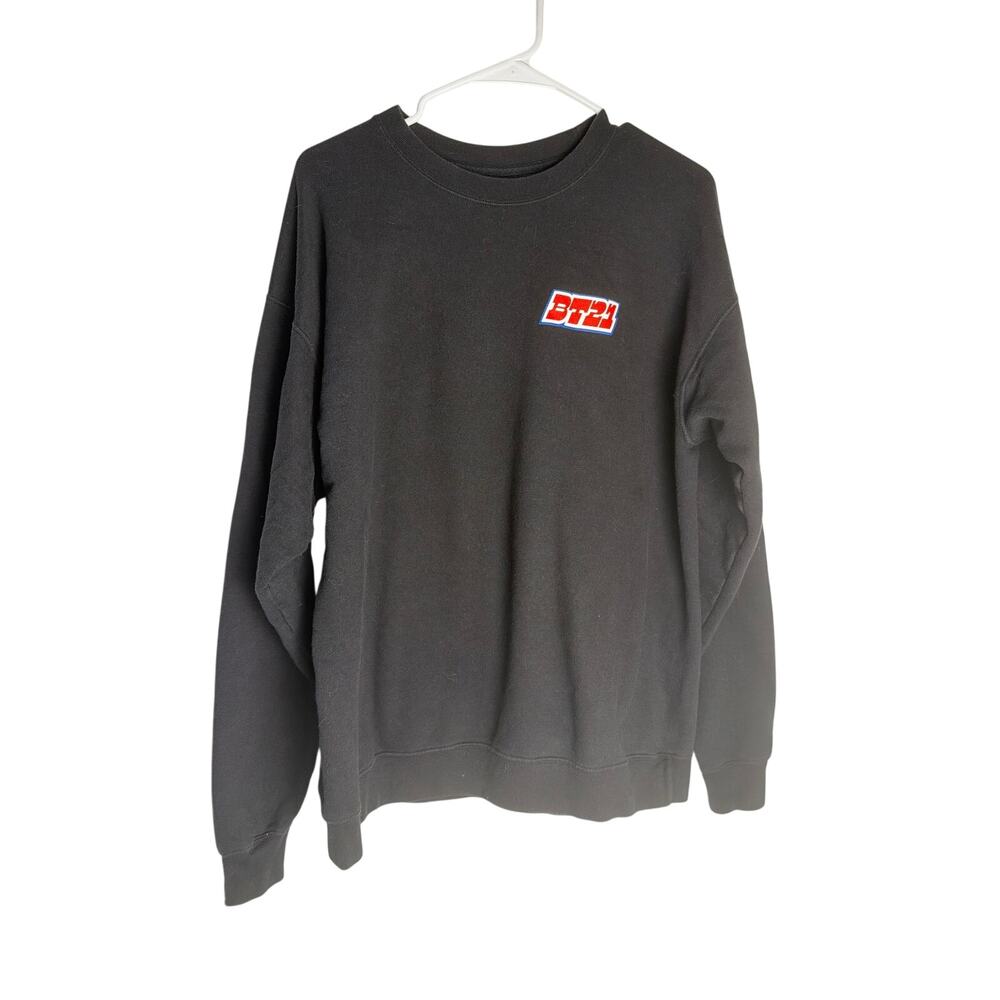 BT21 BTS Black Sweatshirt Large Red Logo Characters Line Friends K-Pop Merch